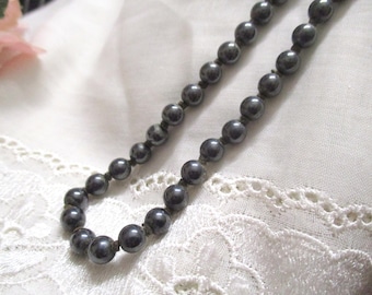 No 66 Vintage Classic Hematite Collier Noue Collier De Perles Gris