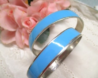 ESCADA Turquoise Summer two bangles blue enamelled turquoise set