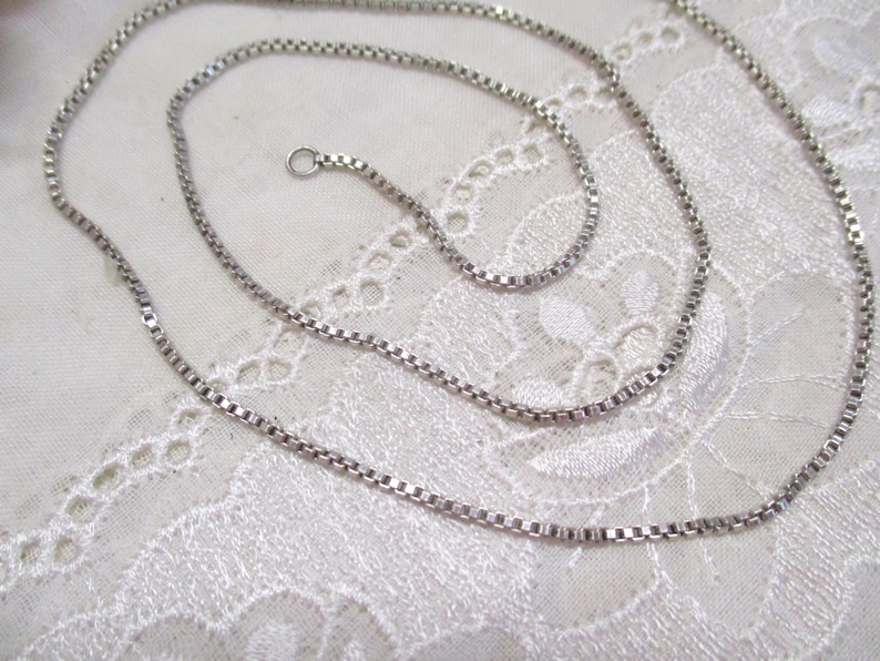 No 46 Venetian long silver chain 835 59.0 cm 1.0 mm silver necklace men women vintage 60s image 1