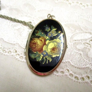 No 27 Antique vintage medallion Kordes & Lichtenfels pendant roses photo 925 silver with necklace alpaca image 10