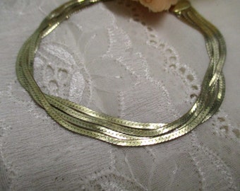 Very fine filigree four-row silver bracelet gold-plated 925 mid century silver bracelet snake bracelet Italy