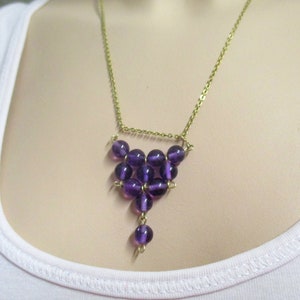 No 31 Fine vintage necklace Doublé Amerik with pendant made of amethyst beads Amethyst necklace Amethyst gold-plated chain 48 cm image 3