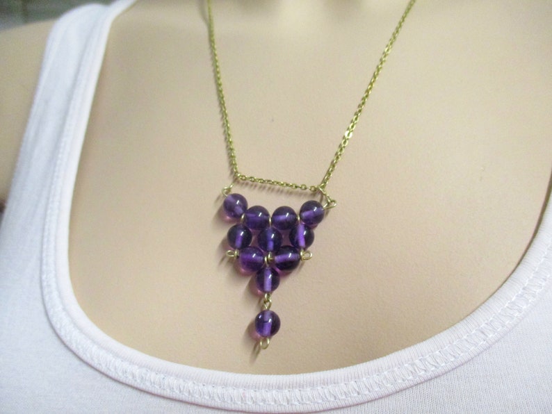 No 31 Fine vintage necklace Doublé Amerik with pendant made of amethyst beads Amethyst necklace Amethyst gold-plated chain 48 cm image 3