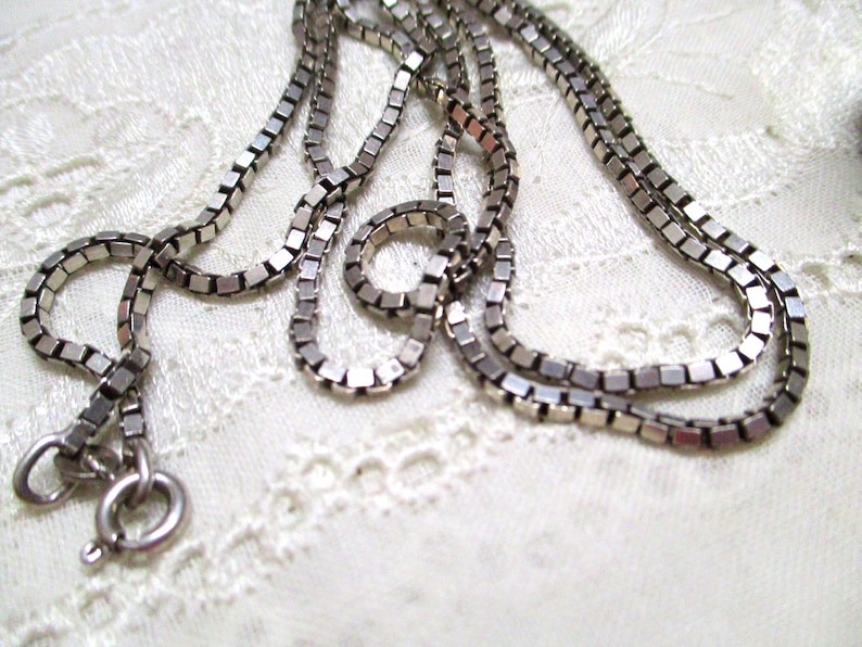 No 46 Venetian long silver chain 835 59.0 cm 1.0 mm silver necklace men women vintage 60s image 3