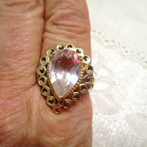Noble gold-plated silver ring with zirconia, 925 silver, vintage, 18.75 mm, size 59, exclusive ladies&#39; ring, silver gold-plated