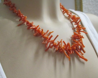 No 68 Super beautiful salmon-red vintage branch coral necklace (Mediterranean coral) 45 cm 17.4 inches coral necklace