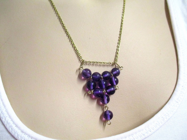 No 31 Fine vintage necklace Doublé Amerik with pendant made of amethyst beads Amethyst necklace Amethyst gold-plated chain 48 cm image 2