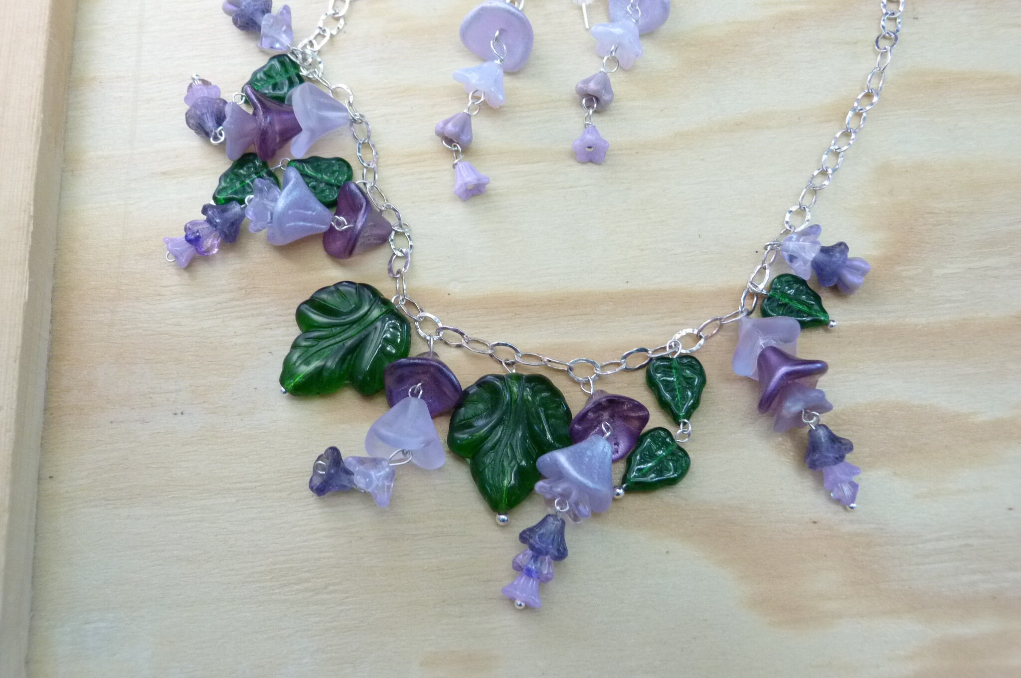 Wisteria vine necklacepurple flower necklace gift for Etsy