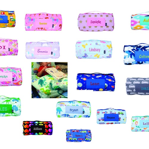 Nap Mat With Pillow. Nap Roll and Attached Blanket. Etsy