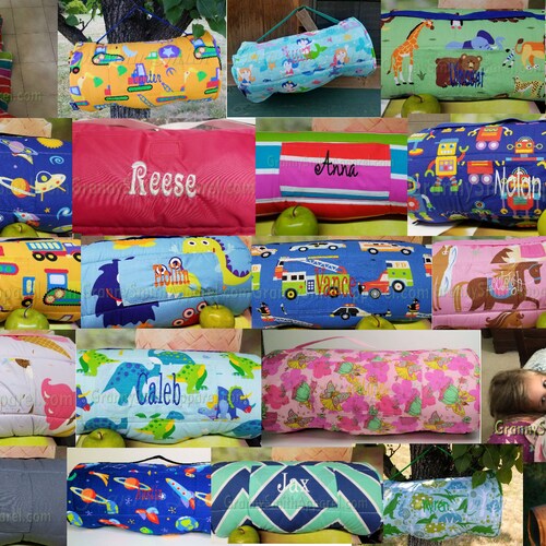Nap Mat With Pillow. Nap Roll and Attached Blanket. Etsy