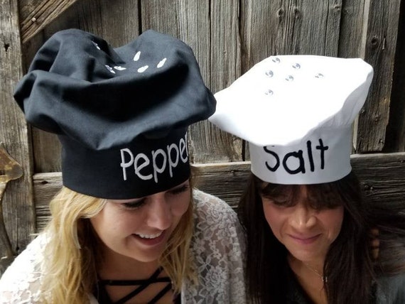 Matching Twin Halloween Costume Salt and Pepper Set. Chef Hats - Etsy