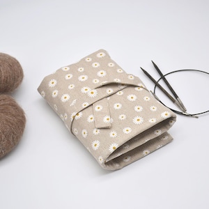 デイジー編み針オーガナイザー 輪針ケース 交換可能な針収納 編み物用品 編み物愛好家へのギフト エコスタイル カモミール