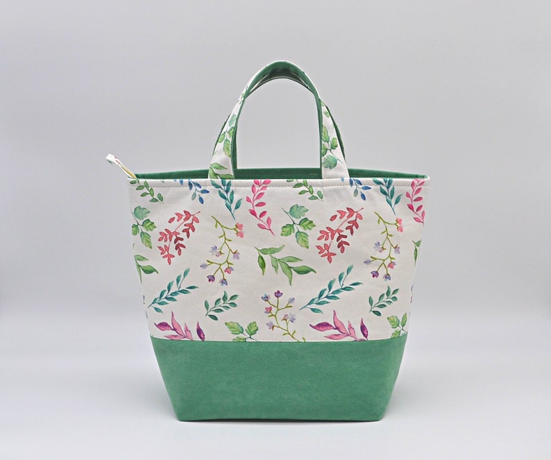 Large zipper project bag with handles Knitting tote bag Sweater size bag Knitters crocheters and makers gift