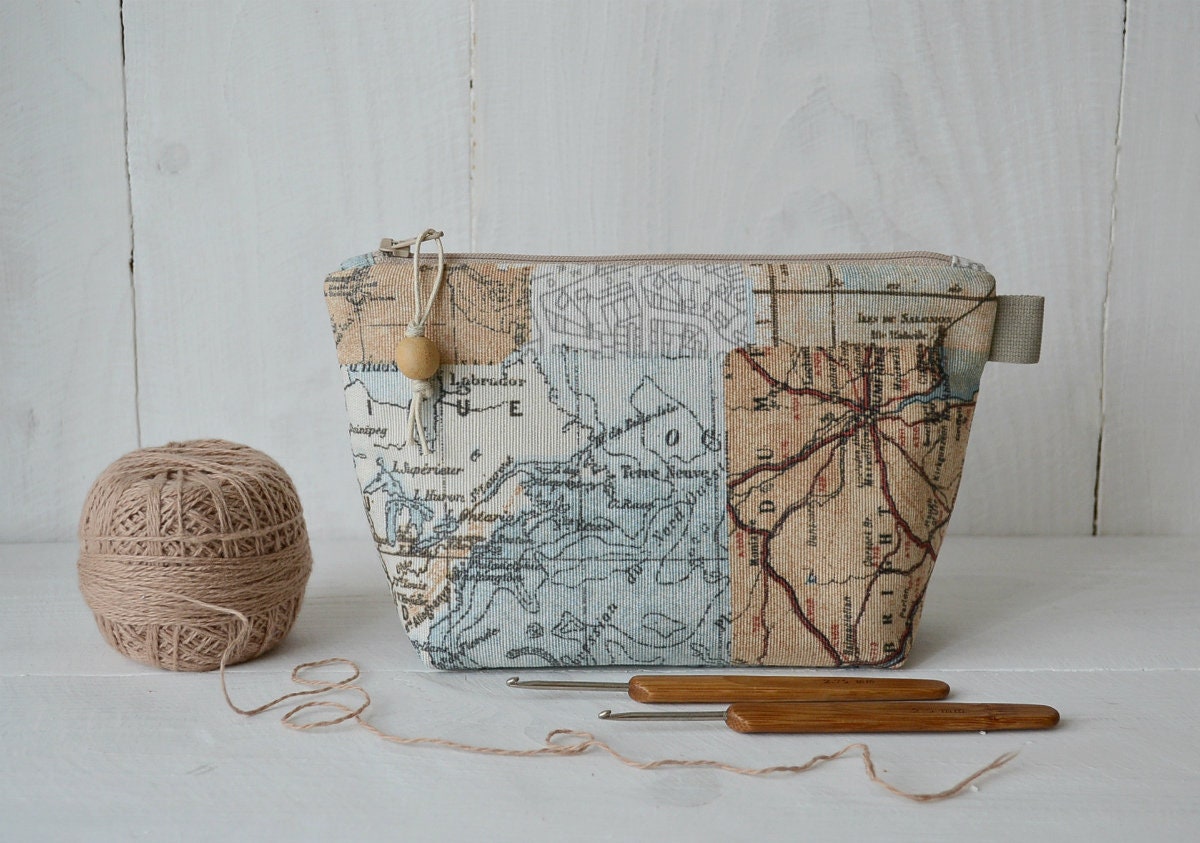 Zipper pouch Knitting notions bag Travel stitch marker bag Etsy