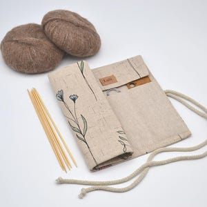 Roll up case Double Pointed Needle holder 8 inch Sock knitting needles storage DPNs organizer 20cm
