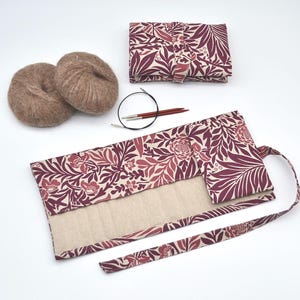 マルサラフローラルニードルケース 交換可能な編み針オーガナイザー 輪針 ナデレトゥイ 編み物用品収納 編み物愛好家へのギフト