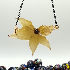 White flower pendant necklace, choker necklace, women's long necklace, hippie necklace, art deco necklace, pendant necklace, women's ethnic necklace