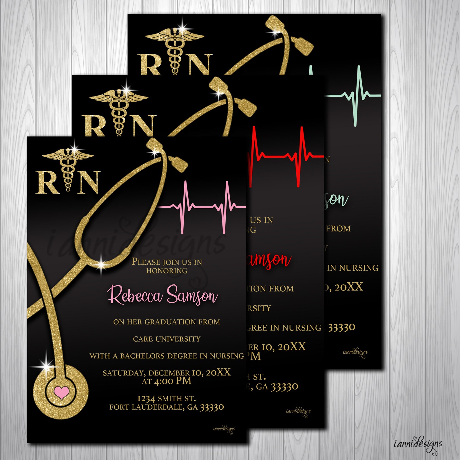 Nursing Graduation Invitation. Registered Nurse Invitation. Etsy