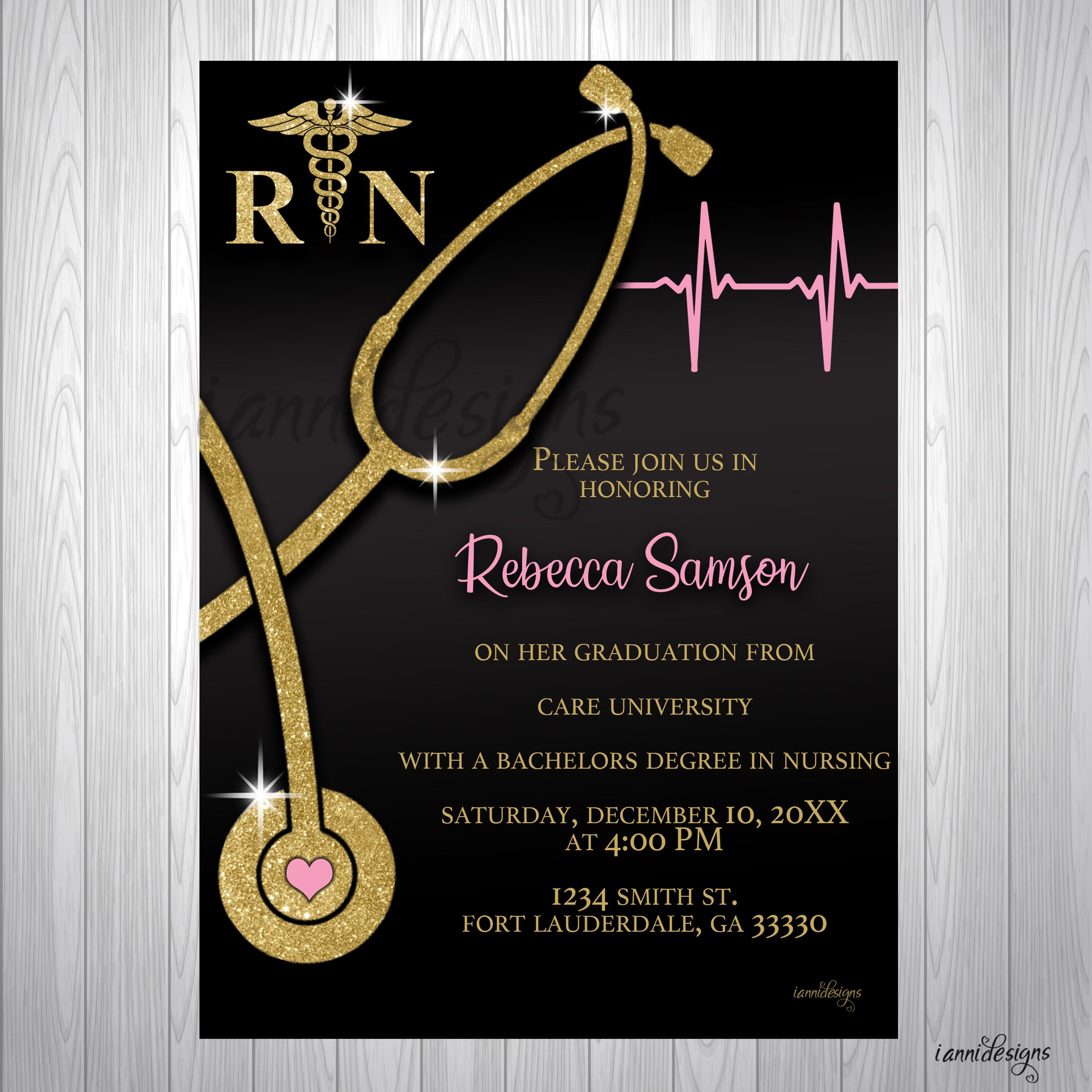 nursing-graduation-invitation-registered-nurse-invitation-etsy