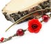 Metal hair stick with red bordeaux polymer clay rose - flower kanzashi hairstick, hair pin, hair ornament, geisha hair piece decoration