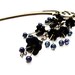 Japanese hair stick frosted black lucite flowers - hairstick hairpin bun pin kanzashi, hair ornament small hair chopstick hair decoration