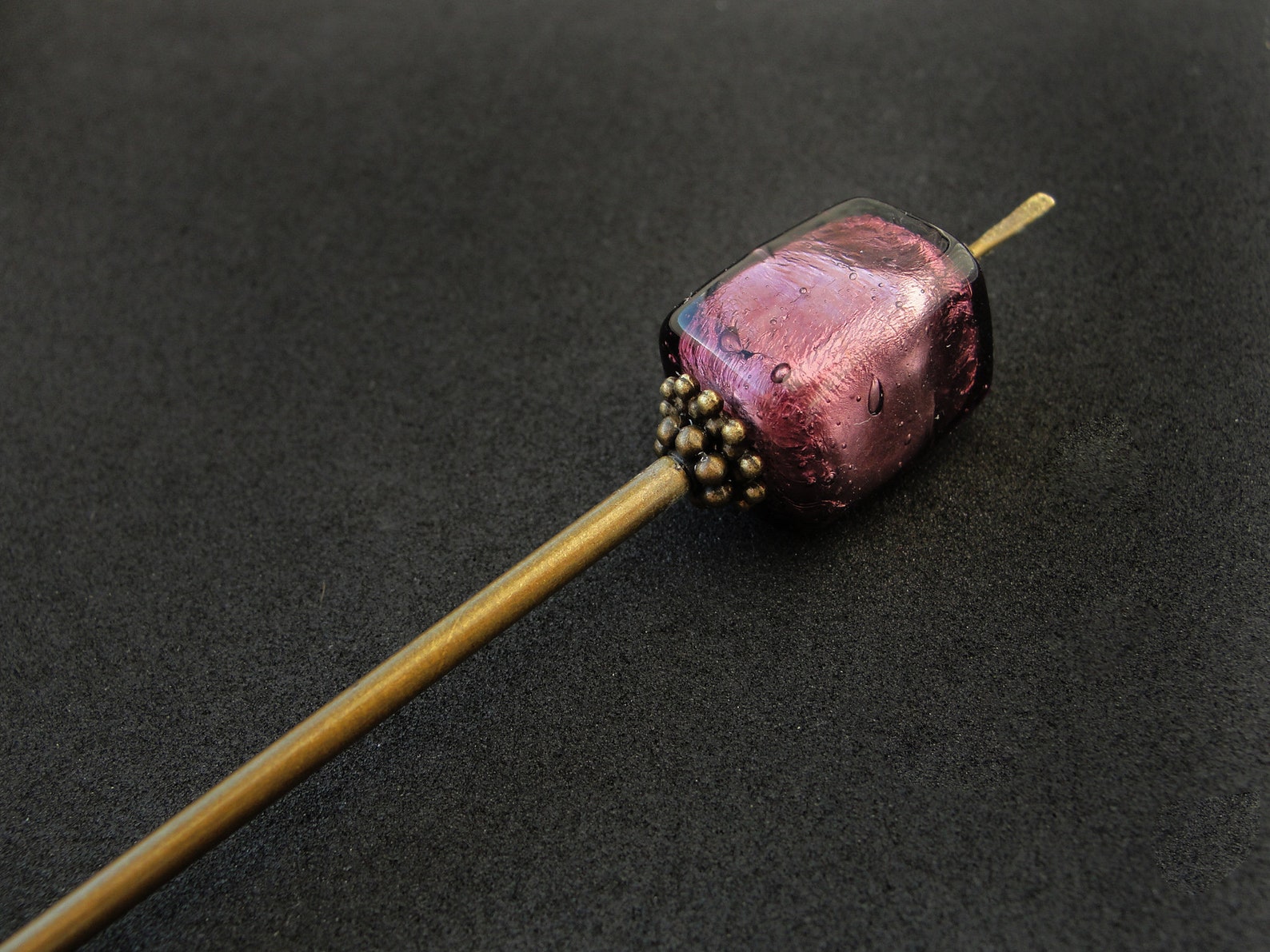 Tama kanzashi purple hairpin asian pick japanese hair stick Etsy