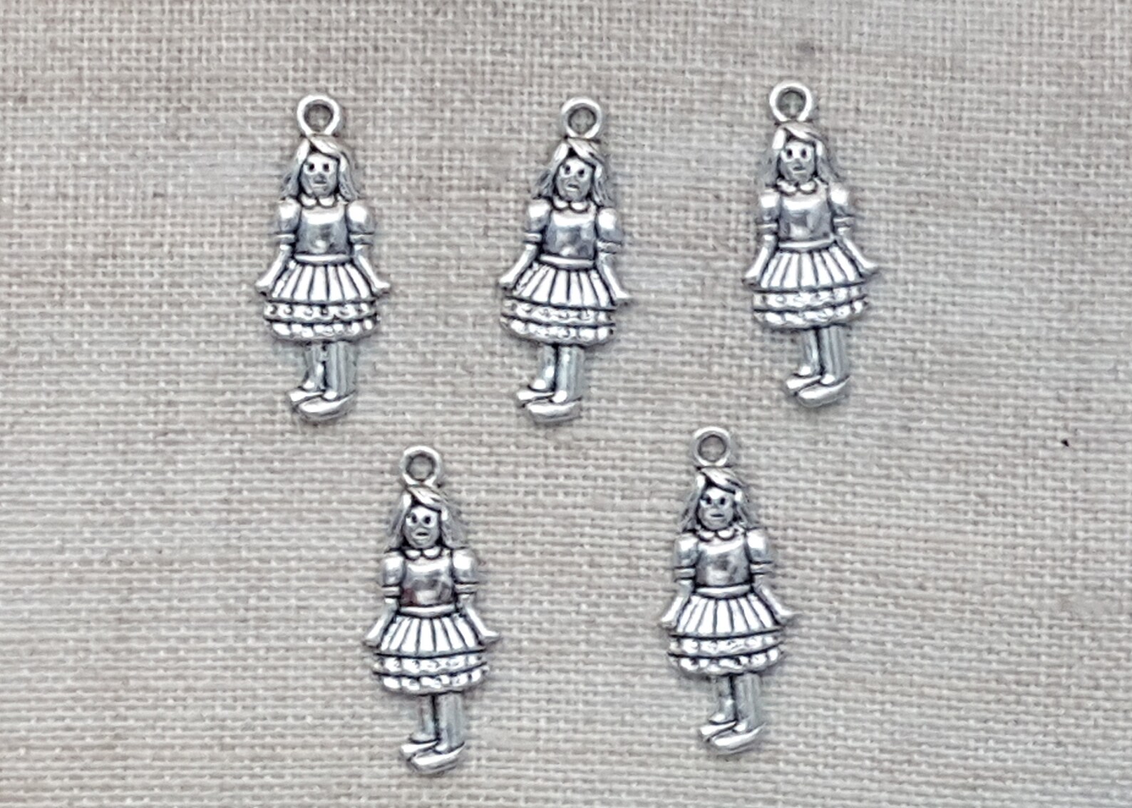 Little Girl Charms X 5. Doll Charms. Tibetan Silver Tone. UK Etsy