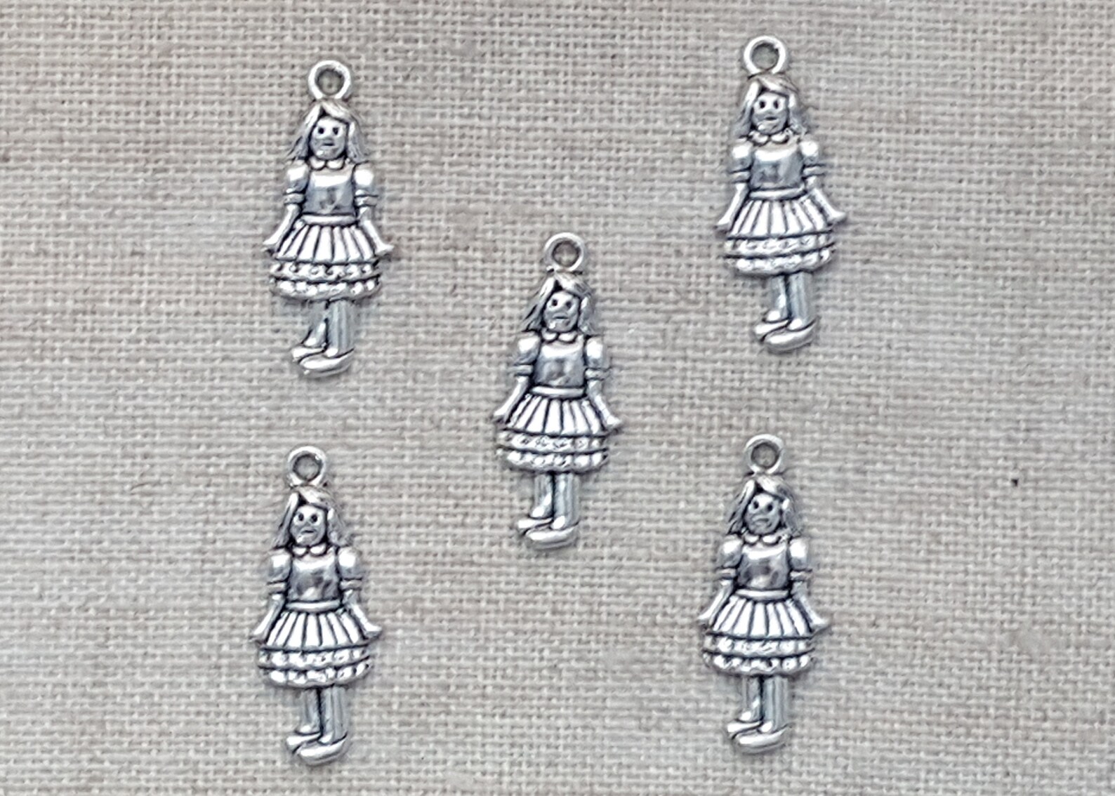 Little Girl Charms X 5. Doll Charms. Tibetan Silver Tone. UK Etsy