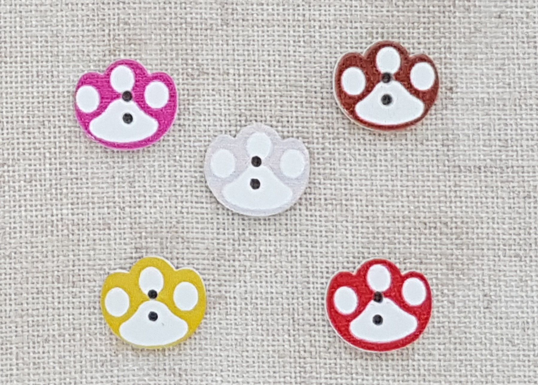 Paw Print Buttons. Dog Buttons. Novelty Buttons. 2 Hole Etsy UK