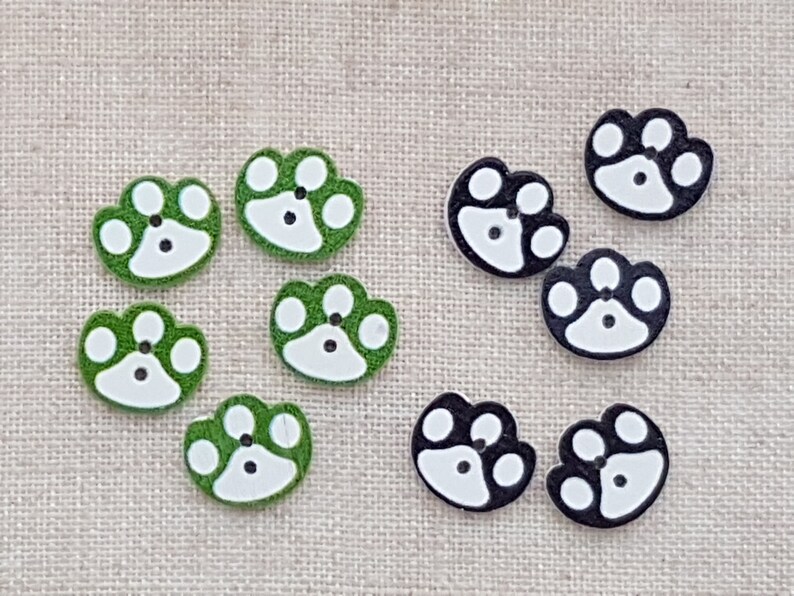 Paw Print Buttons. Dog Buttons. Novelty Buttons. 2 Hole Etsy