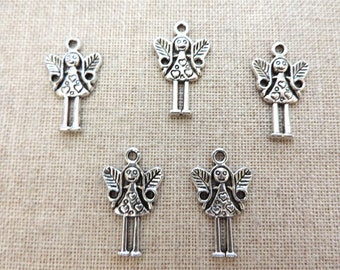 Hiawatha Charms x 5. Indian Girl Charms. Native Girl Charms. Antique Silver Tone. UK Seller