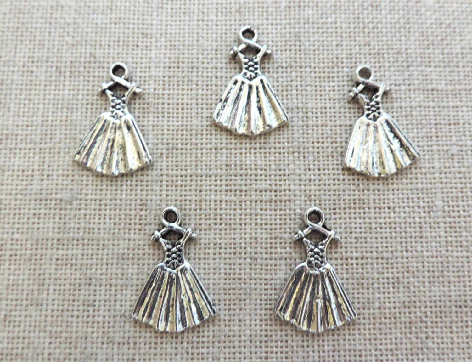 Dress Charms x 5. Ladies Charms. Ball Gown Charms. Tibetan Etsy