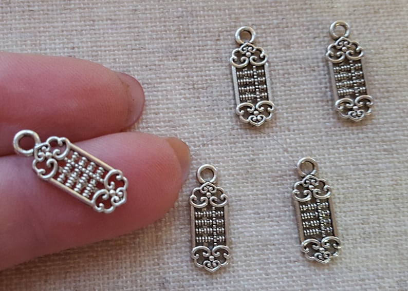 Counting Frame Charms Childrens Charms Abacus Charms x 5 Calculator Charms Math Lovers Charms Tibetan Silver Tone.UK Seller
