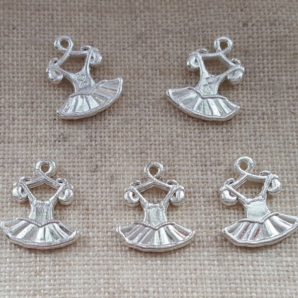 Ballet Tutu Charms x 5. Dress Charms. Costume Charms. Mini Dress Charms. Dancing Charms. Tutu Charms. Tibetan Silver Tone.  UK Seller