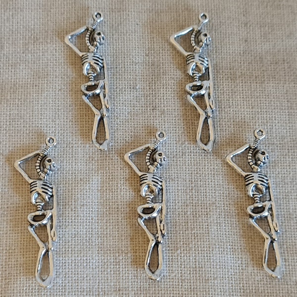 Goth Charms X 5. Skeleton Charms. Day Of The Dead. Halloween Charms. Anatomy Charms.Tibetan Silver. UK Seller
