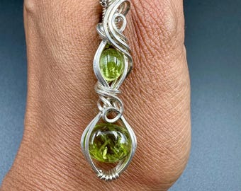 Peridot Necklace made with solid sterling silver
