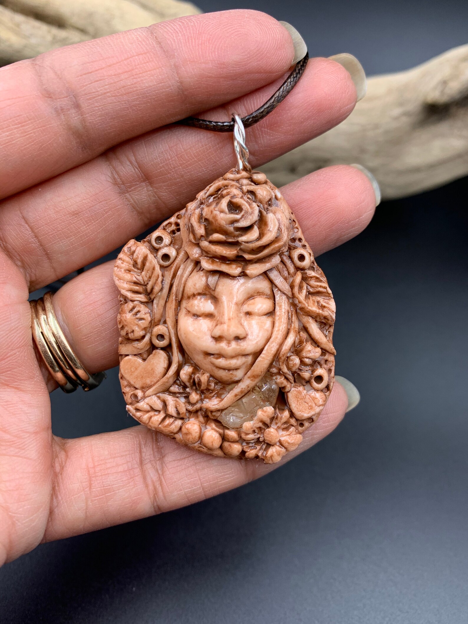 Goddess Pendant Polymer Clay Jewelry Pendant Necklace Wire Etsy