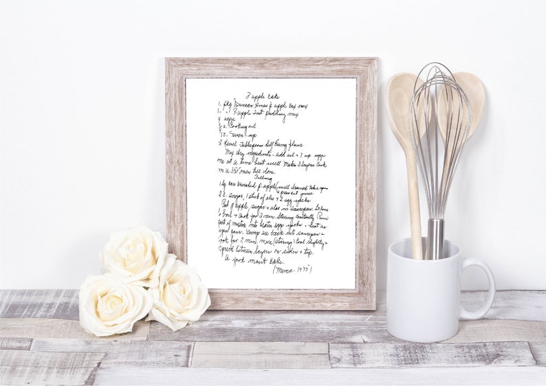 DIGITAL PRINT Filehandwritten Recipescustom From Your Etsy