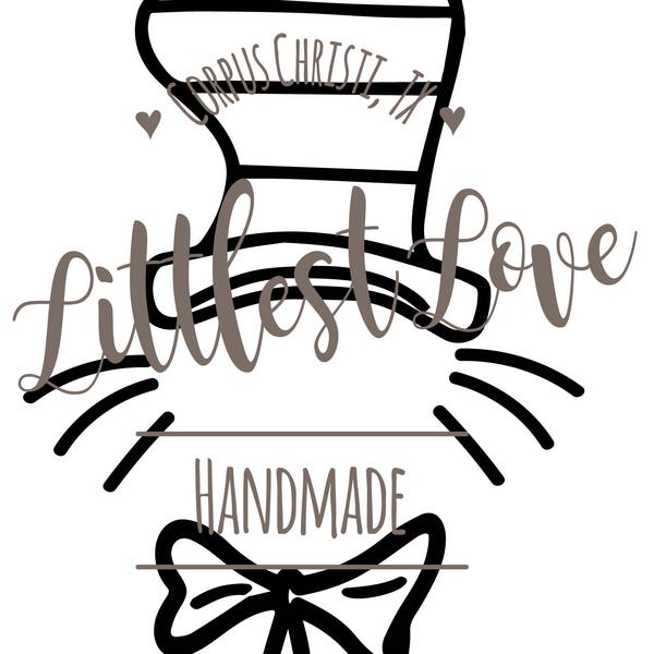 Simple Cat in Hat Monogram Frame SVG Cutting File Teacher Decorations TSHIRT