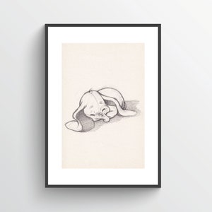 Sleeping Precious Dumbo/Elephant Inspired - Nursery Art Decor