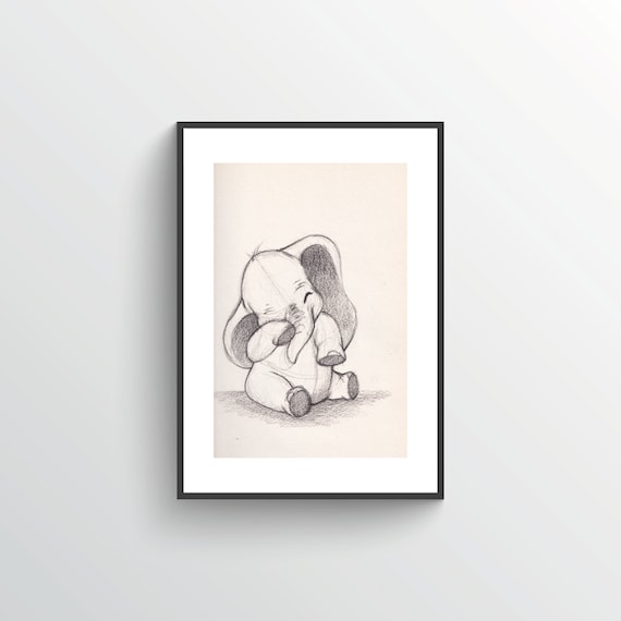 Waking Bebe Dumbo Elefante Inspirado Sketch Decoracion De Etsy Waking Bebe Dumbo Elefante Inspirado Sketch Decoracion De Etsy