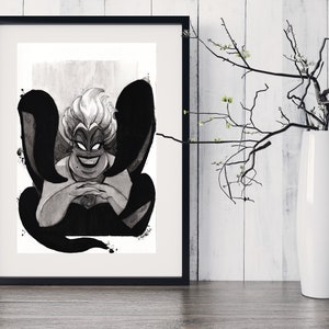 Ursula/Evil Witch Disney Inspired Watercolor Print