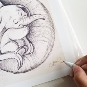 Baby Dumbo/Elephant Inspired Sketch Nursery Art Decor image 5