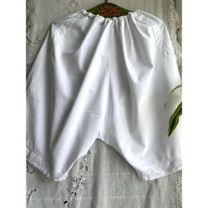 Vintage 1890s 1920s Antique bloomers pantaloons Victorian Edwardian pants Pioneer Era French Pantalettes white under pants