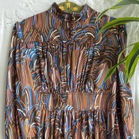 60’s Olive Green Embroidered Drop Waist Dress by Natlynn New York main image 0