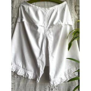 Vintage des années 1890, des années 1900, pantalon bloomer antique, pantalon victorien édouardien, pantalon français de l'ère pionnière, blanc sous le pantalon
