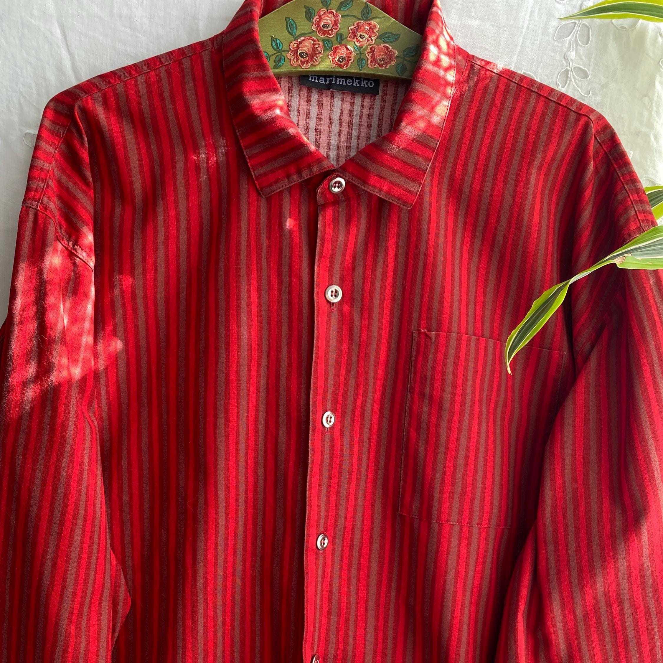 トップス 1970s marimekko stripe shirt Vintage 1960's “marimekko” Label Sprouse Style Mod Cotton