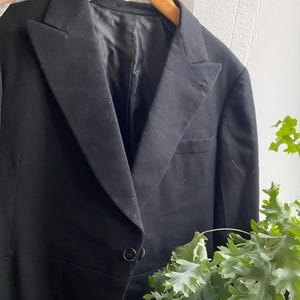 Vintage 40s 50s black wool mourning jacket cutaway coat formal menswear festival steampunk jacket large xlarge