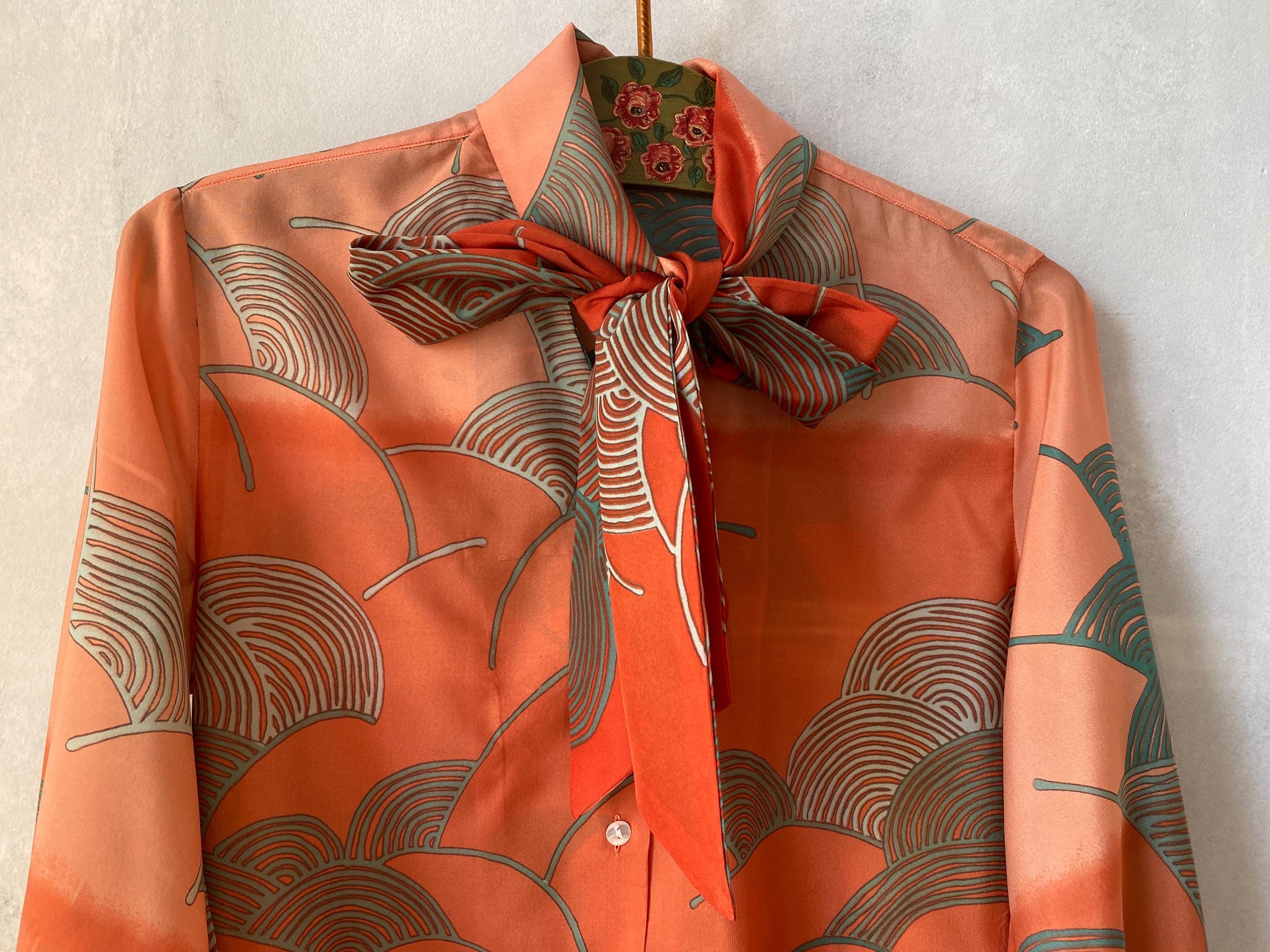 ✴︎Mille Jovo様Vintage スカート✴︎1950年代とblouse* Max Aviland Paris Vintage 70s Japanese Wave Print Blouse