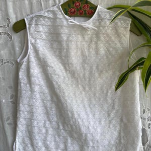 Vintage 70s white lace blouse short sleeve blouse xsmall small